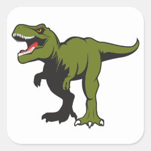 Pegatina Cuadrada Elementos personalizados de T-Rex