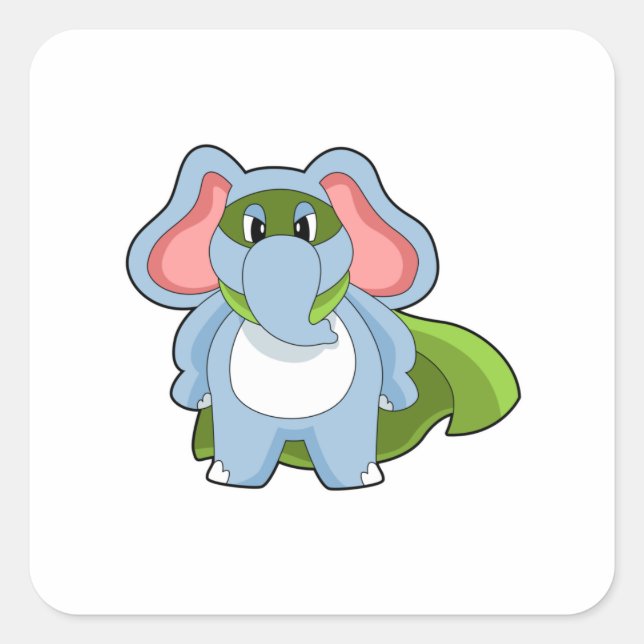 Pegatina Cuadrada Elephant Hero (Anverso)