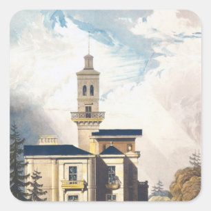 Pegatina Cuadrada Elevación de una villa italiana o de un pabellón d