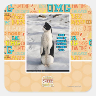 Pegatina Cuadrada Elevado por los pingüinos