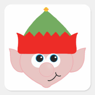 Pegatina Cuadrada Elf navidades