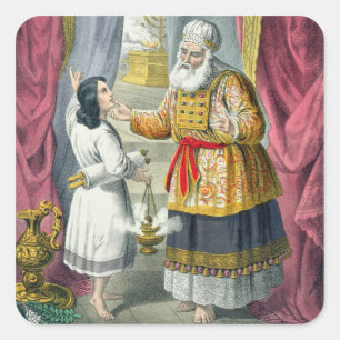 Pegatina Cuadrada Eli cuestiona a Samuel respecto a la visión, de