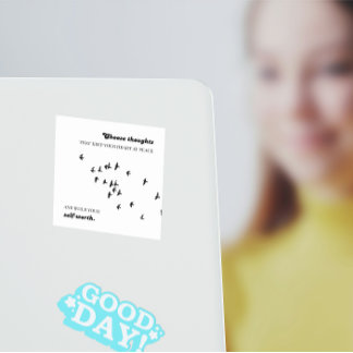 Pegatina Cuadrada Elige pensamientos que mantengan tu corazón en paz