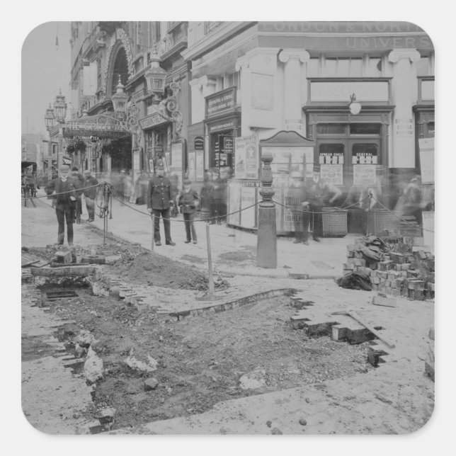 Pegatina Cuadrada Eliminación de los adoquines (Anverso)