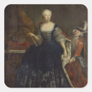 Pegatina Cuadrada Elisabeth Christine von Braunschweig como Reina