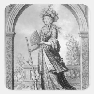 Pegatina Cuadrada Elizabeth Charlotte de la Palatinado