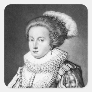 Pegatina Cuadrada Elizabeth Estuardo, reina de Bohemia