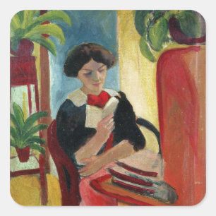 Pegatina Cuadrada Elizabeth Reading