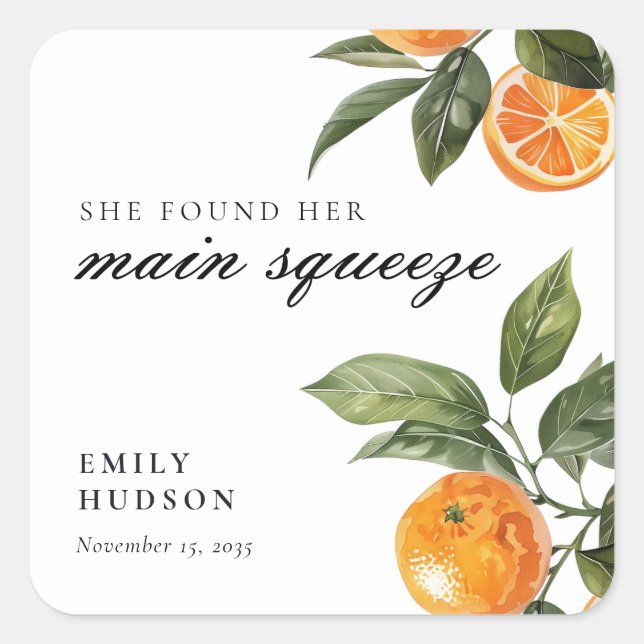 Pegatina Cuadrada Ella Encontró Su Principal Ducha De Brigada De Bri (Anverso)