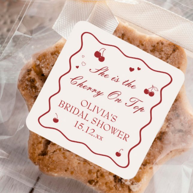 Pegatina Cuadrada Ella es la Guinda del Pastel (Subido por el creador)