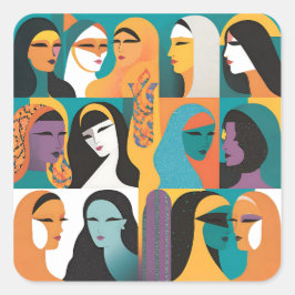 Pegatina Cuadrada Ella es la revolución