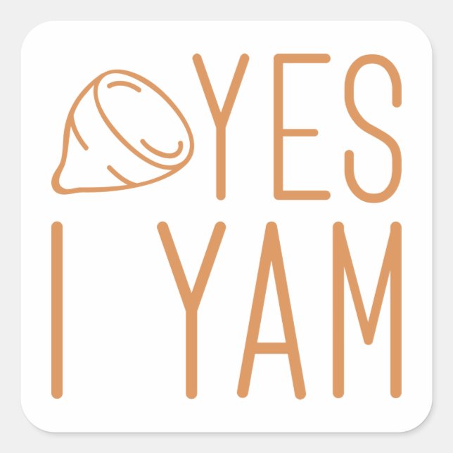 Pegatina Cuadrada Ella es mi batata dulce (Anverso)