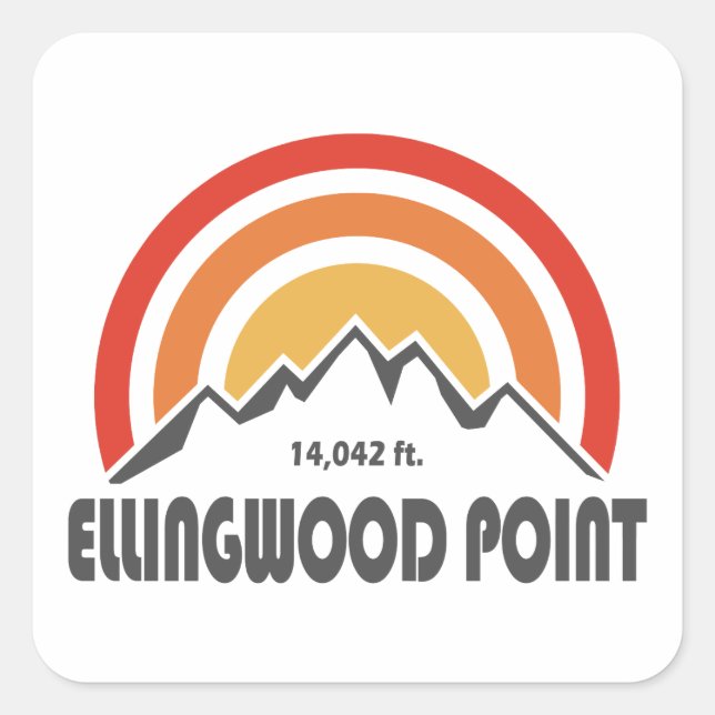 Pegatina Cuadrada Ellingwood Point (Anverso)