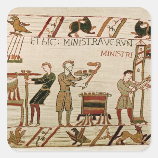 Pegatina Cuadrada Ellos cocinan la carne (Anverso)