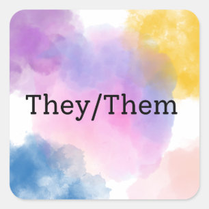 Pegatina Cuadrada Ellos/Ellos Pronoun