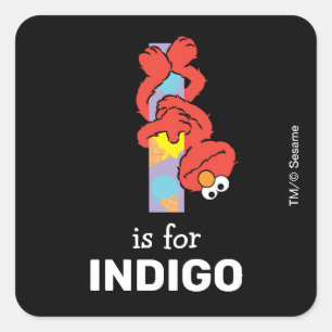 Pegatina Cuadrada Elmo Alfabeto   I Helado