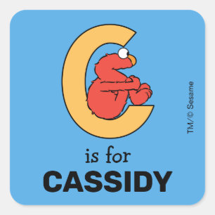 Pegatina Cuadrada Elmo Alphabet C NARANJA