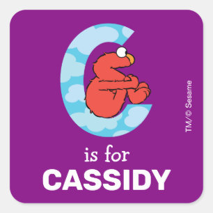 Pegatina Cuadrada Elmo Alphabet C Nubes