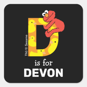 Pegatina Cuadrada Elmo Alphabet D Pato
