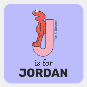 Pegatina Cuadrada Elmo Alphabet J Rosa