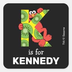 Pegatina Cuadrada Elmo Alphabet   K Kiwi