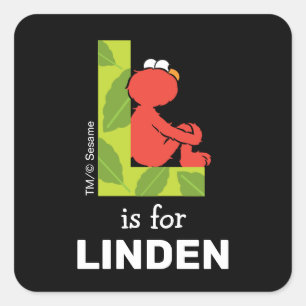 Pegatina Cuadrada Elmo Alphabet   L Leaf