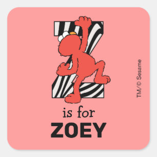 Pegatina Cuadrada Elmo Alphabet Z Cebra