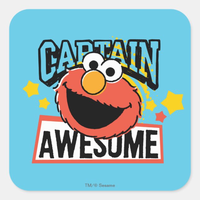 Pegatina Cuadrada Elmo Captain Comic (Anverso)