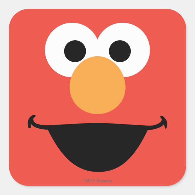 Pegatina Cuadrada Elmo Face Art (Anverso)