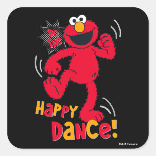 Pegatina Cuadrada Elmo   Hacer el baile feliz