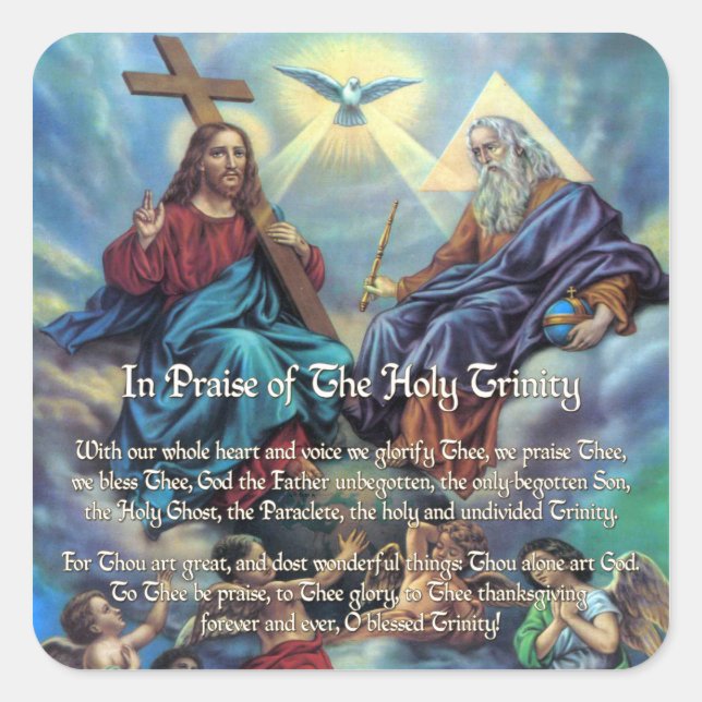 Pegatina Cuadrada Elogio de la Trinidad (Anverso)