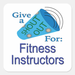 Pegatina Cuadrada Elogio para instructores de fitness