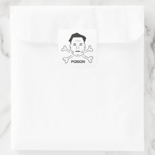 Pegatina Cuadrada Elon Poison, Anti Elon Musk