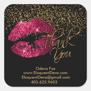 Pegatina Cuadrada Eloquent Deva Bouquets - Gracias
