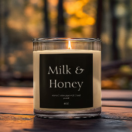 Pegatina Cuadrada Embalaje de velas de cera natural blanca negra