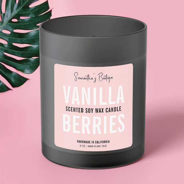 Pegatina Cuadrada Embalaje de Velas o Bañeras Rosa Femeninas (Subido por el creador)