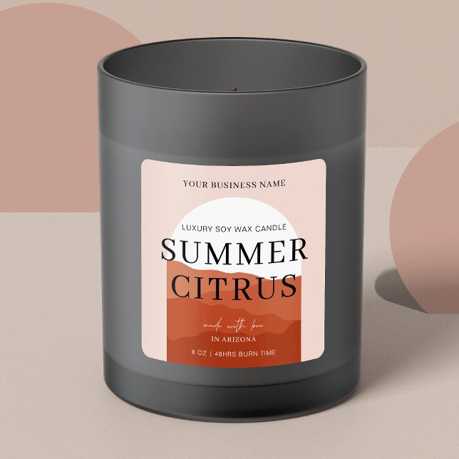 Pegatina Cuadrada Embalaje de velas Terracota Minimal Arch Boho (Subido por el creador)