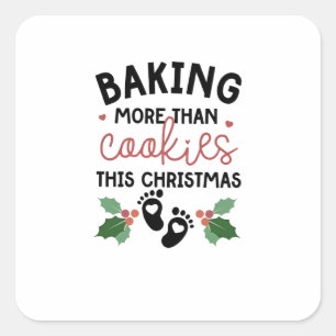 Pegatina Cuadrada Embarazo de más de galletas esta Navidad
