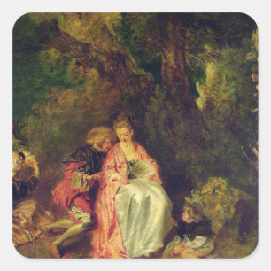 Pegatina Cuadrada Embarque para Cythera, c.1717