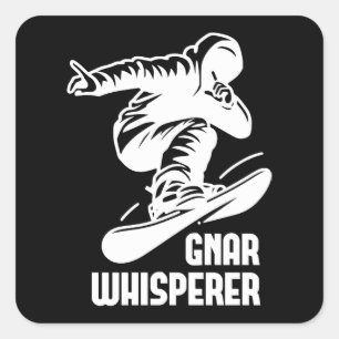 Pegatina Cuadrada embarque, snowboard, nieve, snowboard, gnar, shee