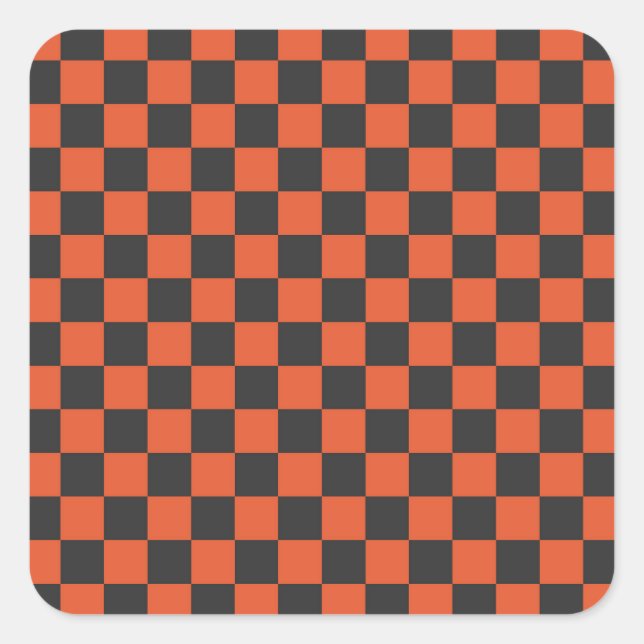 Pegatina Cuadrada Ember and ash checkerboard pattern (Anverso)