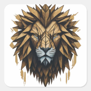 Pegatina Cuadrada Emblem Tee del León con problemas