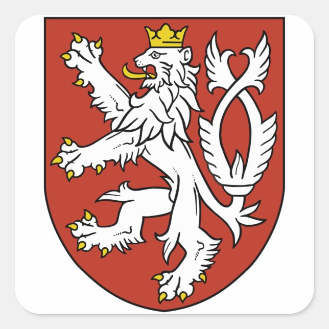 Pegatina Cuadrada emblema bohemia (Anverso)