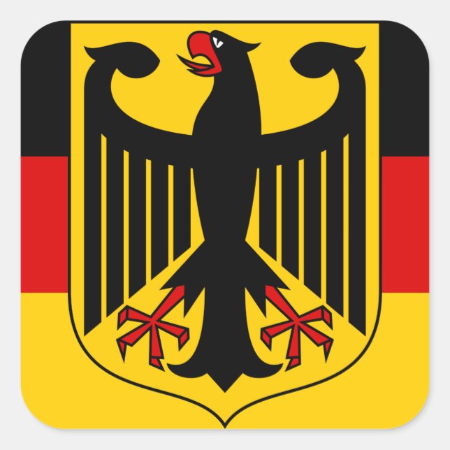 Pegatina Cuadrada emblema de alemania (Anverso)