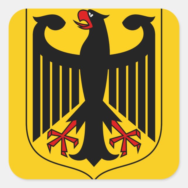 Pegatina Cuadrada emblema de alemania (Anverso)
