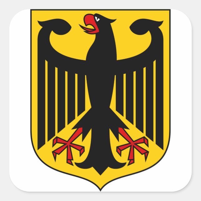 Pegatina Cuadrada emblema de alemania (Anverso)