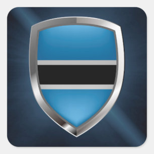 Pegatina Cuadrada Emblema de Botswana Mettalic