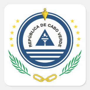 Pegatina Cuadrada emblema de cabo verde