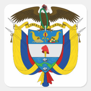 Pegatina Cuadrada emblema de colombia