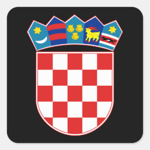Pegatina Cuadrada emblema de croacia